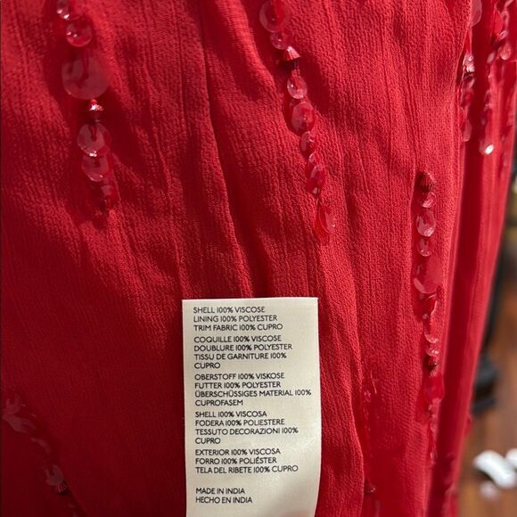 Crystal Clear Free People Red Fringe Sequin Dress Size XL - Picture 5 of 5